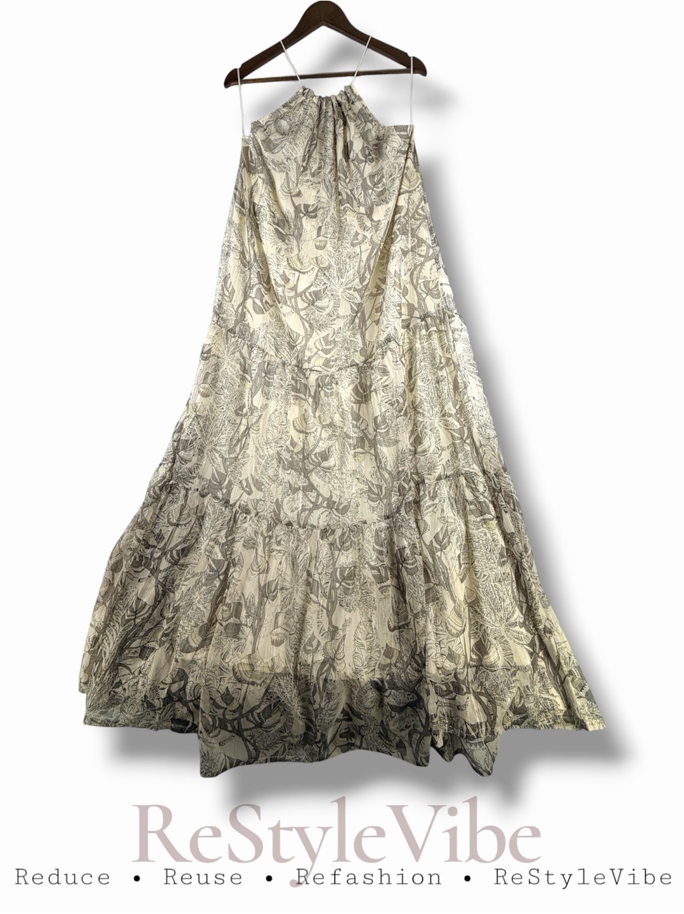WORLD MARKET Women’s Size L/XL Dress Maxi Style Bohemian Lined Floral Adjustable